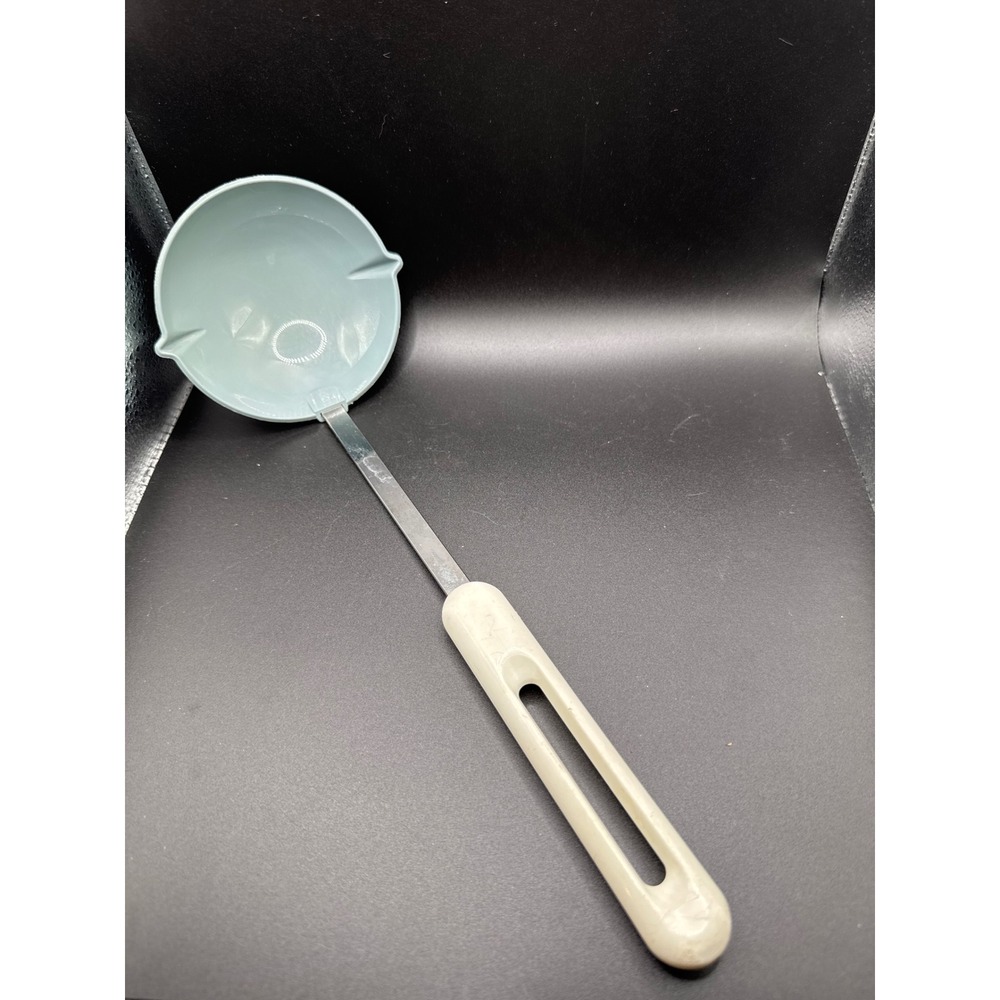 Vintage Bonny USA Ladle Dual Pour Spout Blue Gray Stainless Steel MCM Utensil
